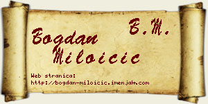 Bogdan Miloičić vizit kartica